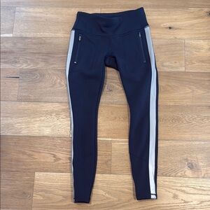 Athleta Navy Fleece Lined Leggings XSP